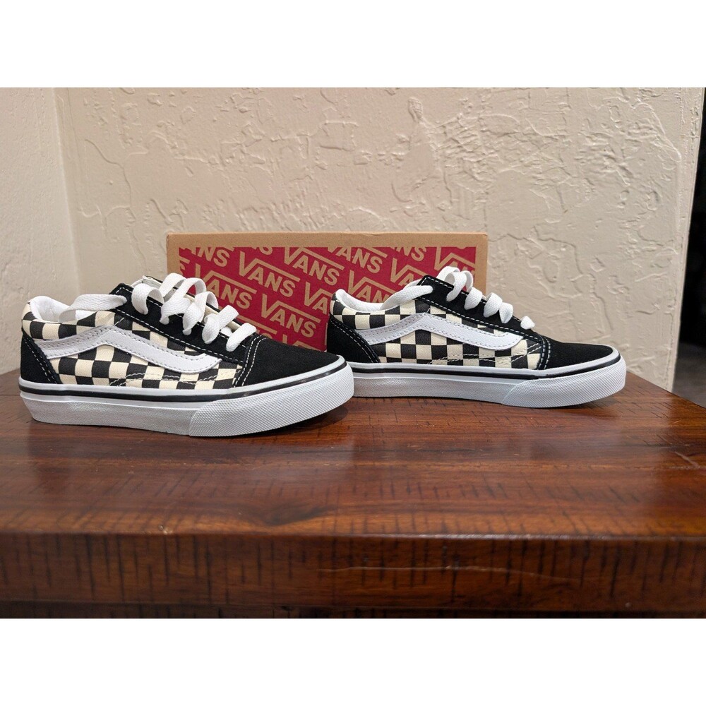 Vans Old Skool Checkerboard Lace Up Shoes Kids Boys Size 12 kids